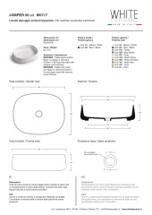 White Ceramic Jumper, накладная прямоугольная раковина 50x40x13h см, цвет черный матовый