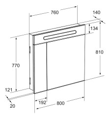 VICTORIA NORD Шкаф зеркальный 800 мм