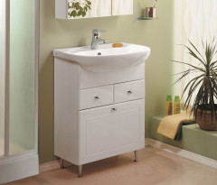 Тумба под раковину AQUATON Норма 65 напольная, с корзиной для белья, белая (1A054901NO010)