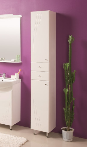 Пенал напольный AQUATON Минима с корзиной для белья, левый, белый (1A132303MN01L)