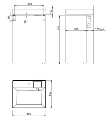 Раковина подвесная Azario SHARP 50 600х500х100 для установки над стиральной машиной, белая (CS00078298)