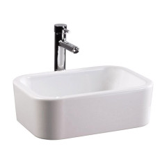 Раковина beWash Ontario прямоугольная на столешницу без отверстия под смеситель цвет белый глянец размер 490 мм 35481001