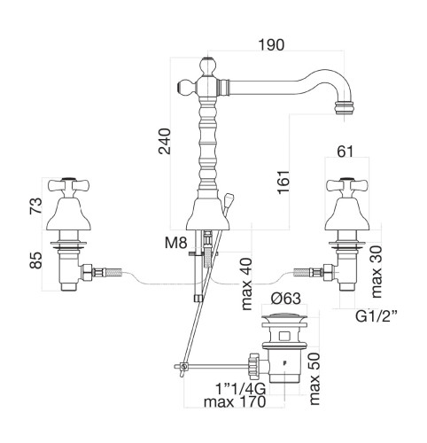 Смеситель для раковины Fiore MARGOT 26OO0637, золото