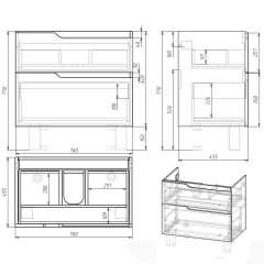 Тумба OWL 1975 Hella stor 80, серый лак