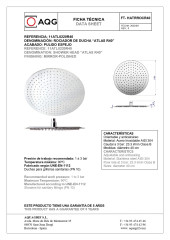 AQG, душевая круглая ультраплоская антикальковая головка ATLAS R30 см, цвет хром