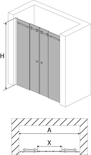 Душевая дверь AVEK GOLD C 10300 200x1950