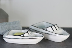 Casablanca, фигурка большая керамическая &quot;Катер&quot;, цвет бело-серебристый