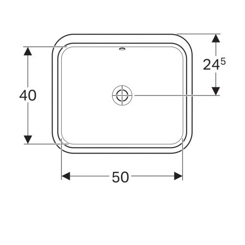 Раковина встраиваемая снизу Geberit VariForm 49х58х17.8, фаянс, цвет Белый (500.764.01.2)
