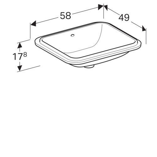Раковина встраиваемая снизу Geberit VariForm 49х58х17.8, фаянс, цвет Белый (500.764.01.2)