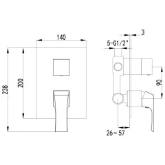 Смеситель для ванны и душа Lemark Unit LM4528C