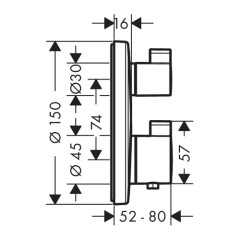 Ecostat S Термостат с запорным вентилем Ecostat S, СМ