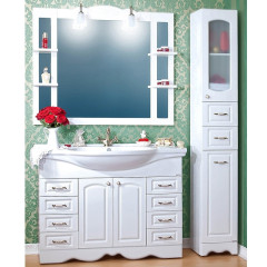 Зеркало Бриклаер Анна 120 4627125411359 с подсветкой Белое глянцевое