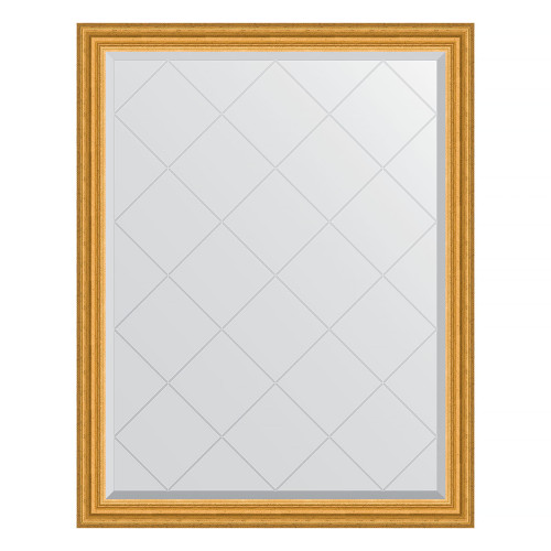Зеркало настенное с гравировкой EVOFORM в багетной раме состаренное золото, 92х117 см, BY 4345