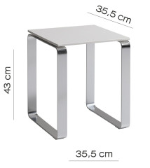 Gedy, квадратный стул, цвет хром - белый пластик