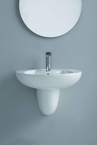 Neroceramica Soft, раковина подвесная 61х49 + пьедестал, цвет белый