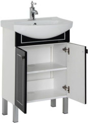 Тумба с раковиной Aquanet Честер 60 черный/серебро