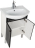 Тумба с раковиной Aquanet Честер 60 черный/серебро