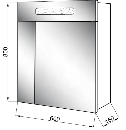 Зеркальный шкаф в ванную Ceruttispa Ломбардия 60