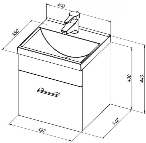 Тумба под раковину Aquanet Нота 40 белый