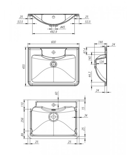 База под раковину подвесная BelBagno ALBANO-600-2C-SO-RNG