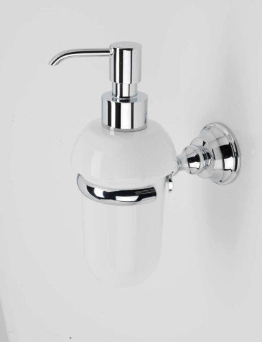 Stil Haus Smart, настенный керамический дозатор, цвет хром - белая керамика