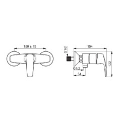 ORAS SAFIRA 1063U Смеситель для душа, настенный