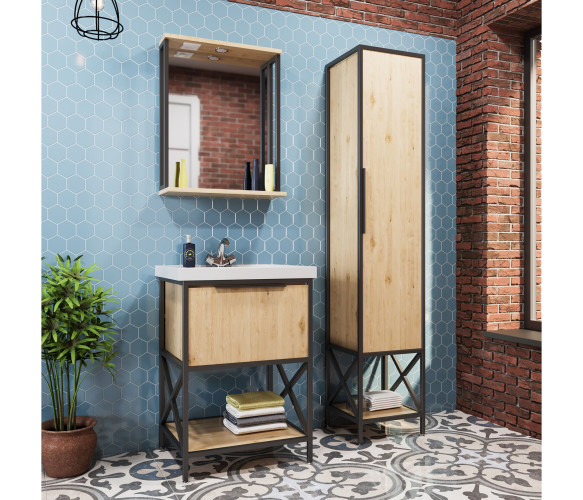 Зеркало с  подсветкой MIXLINE Бруклин-60 дуб бунратти (543581)