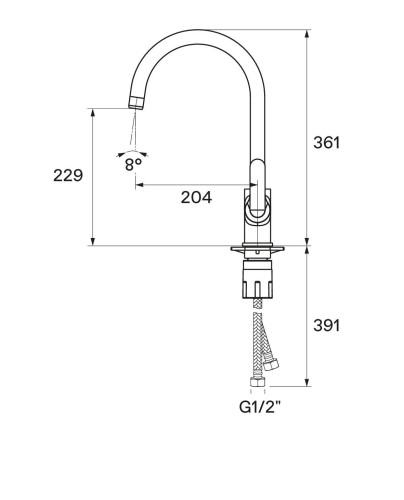 Смеситель Santek Линдос для кухни, хром (WH5A41008C001)