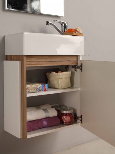 Тумба под раковину AQUATON Эклипс М46, правая, белая (1A172801EK49R)