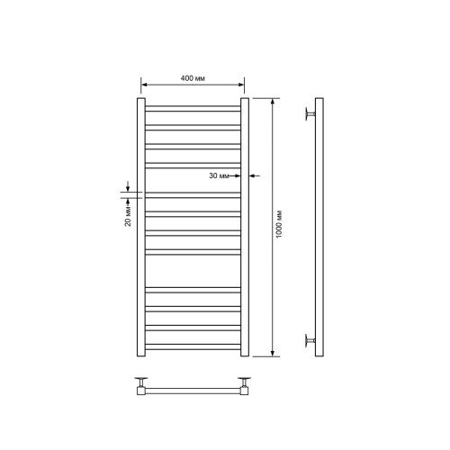 Полотенцесушитель водяной Comfysan Pioli-K W-10 100/40, белый