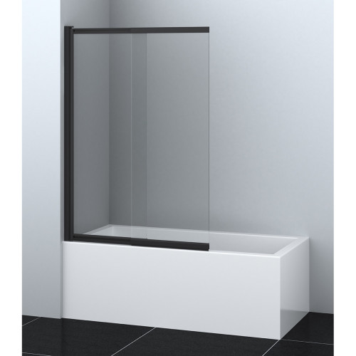 Шторка для ванны раздвижная Azario Boston 140х80 цвет профиля черный матовый (AZ-143B)