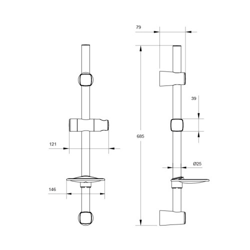 Штанга для душа Iddis Pond PON6800i17