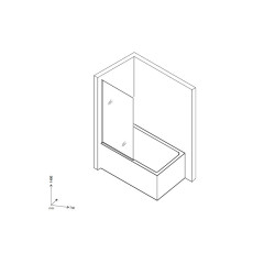 Шторка на ванну стеклянная D&amp;K Berlin DG1007001, 140*70, хром полированный