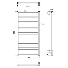 Полотенцесушитель ГРОТА VENTO 48/90