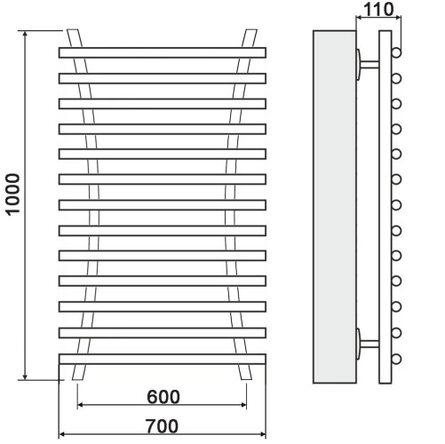 Полотенцесушитель Ника BAMBOO ЛБ-8 100/60