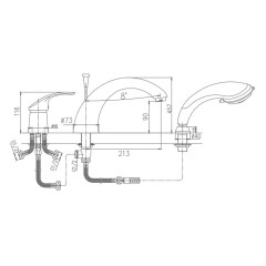 Смеситель на борт ванны Haiba HB1121, хром
