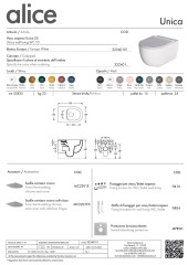 Alice Unica 55, подвесной безободковый унитаз c крепежом fix10, 55x35 см, цвет белый глянцевый