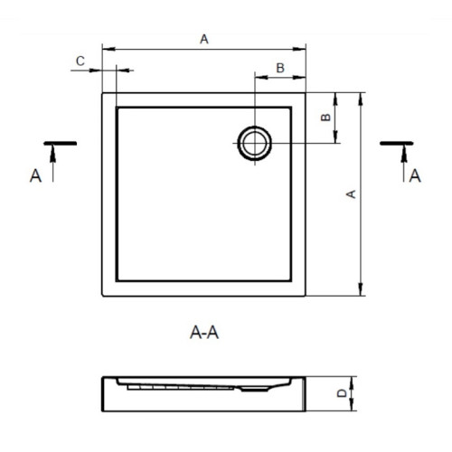 Душевой поддон Santek ПАЛЕРМО, акрил, квадрат 80х80 белый