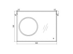 Зеркало Eclipse 90 black с подсветкой Sansa