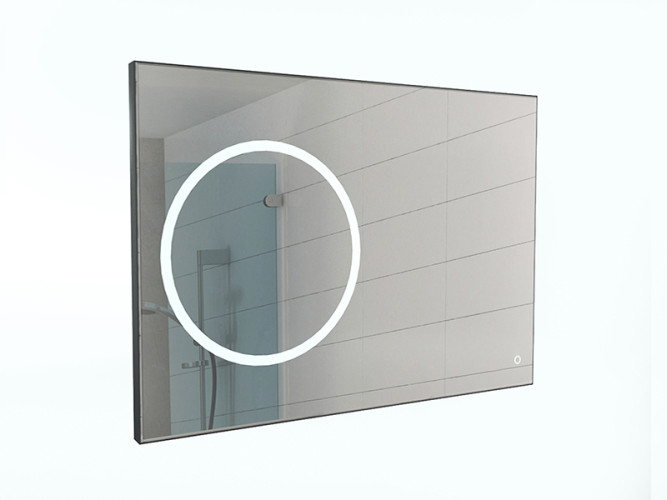 Зеркало Eclipse 90 black с подсветкой Sansa