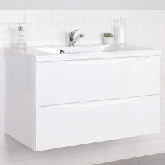 Тумба Итана Мишель 90 897х445х550 подвесная с раковиной Milena 90 Белый глянец (CS00080621)