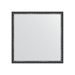 Зеркало настенное EVOFORM в багетной раме чернёное серебро, 70х70 см, BY 1018