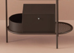 Ящик выдвижной с боковой секцией Artceram Flair 3.0 для металлической консоли цвет moka