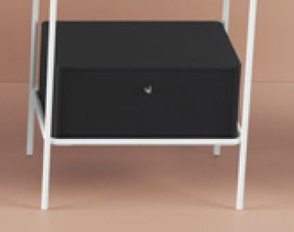 Ящик деревянный выдвижной Artceram Fuori scala 506х355хh22 см для металлической консоли цвет черный матовый