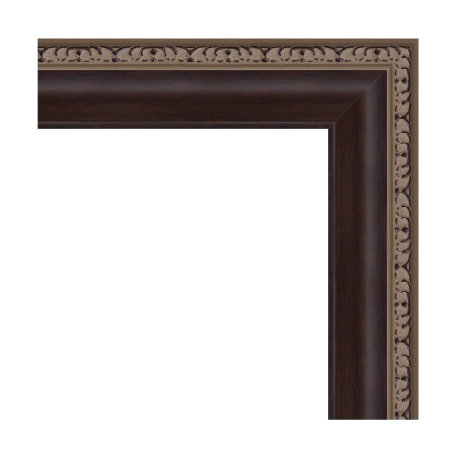 Зеркало настенное EVOFORM в багетной раме махагон с орнаментом, 63х113 см, BY 3645