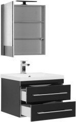 Комплект мебели для ванной Aquanet Верона NEW 58 черный (подвесной 2 ящика)