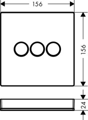 Переключатель потоков Hansgrohe ShowerSelect Glass, стеклянный (черный/хром) (15736600)