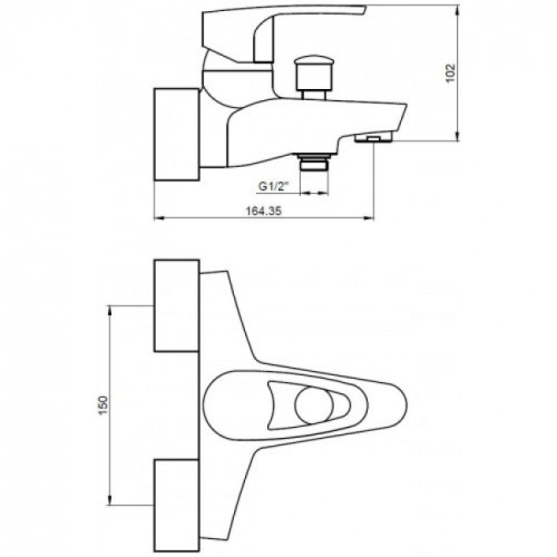 Смеситель для ванны с душем KAISER Luxor (32022)