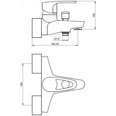 Смеситель для ванны с душем KAISER Luxor (32022)