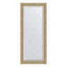Зеркало настенное с гравировкой EVOFORM в багетной раме состаренное серебро с плетением, 53х123 см, BY 4046